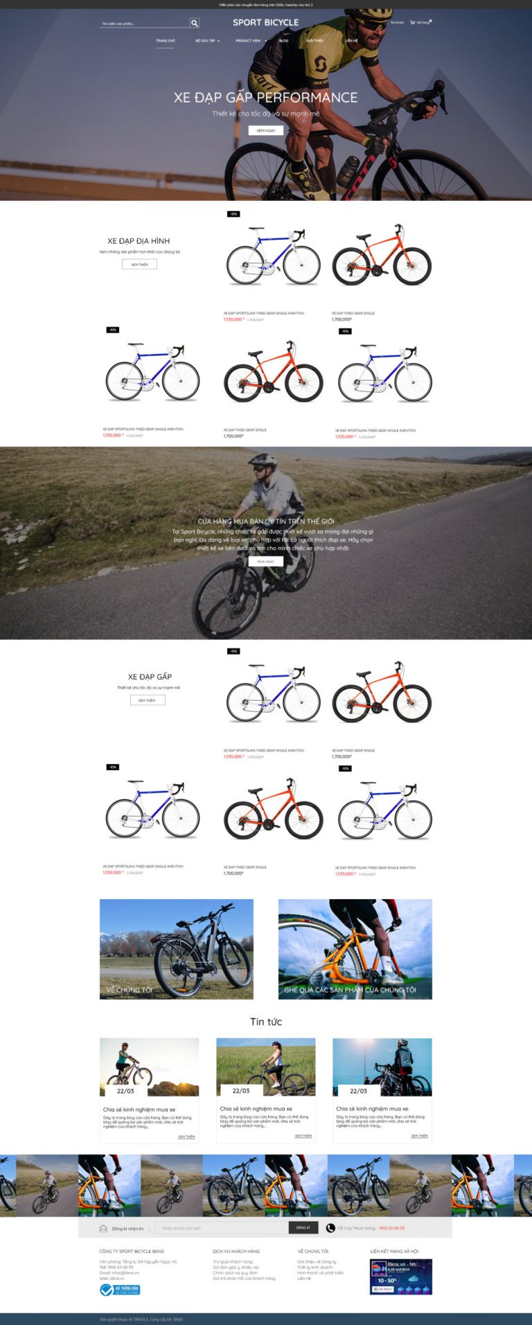 Mẫu web xe đạp