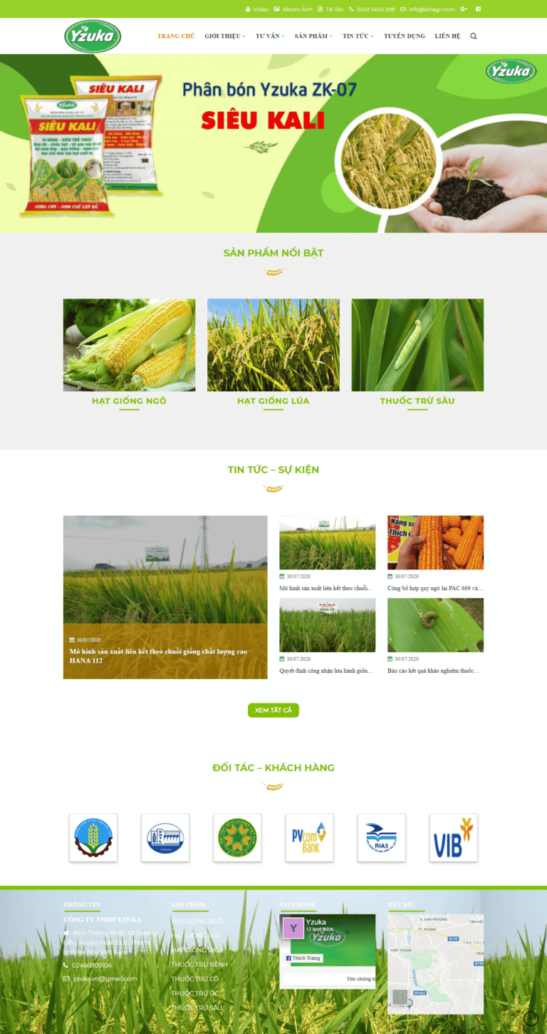 Mẫu website nông sản 01