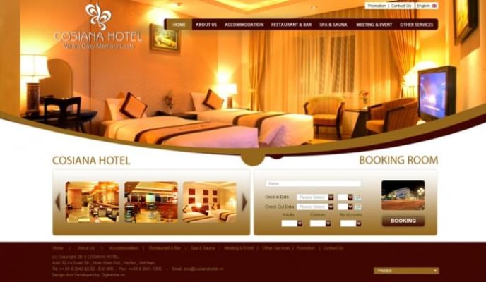 công nghệ thiết kế website khách sạn