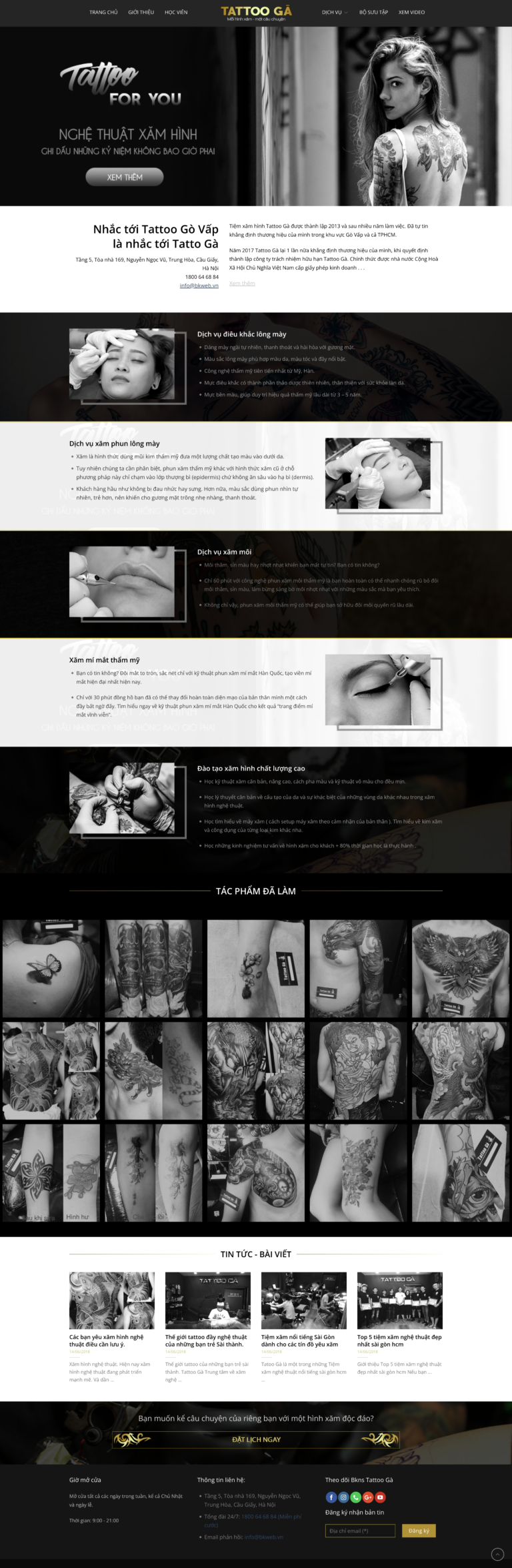 Mẫu website tattoo NT